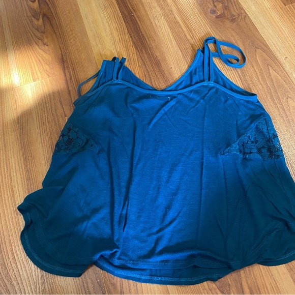 Urban Outfitters Teal Tank Top with Cutout lace - Picture 2 of 6